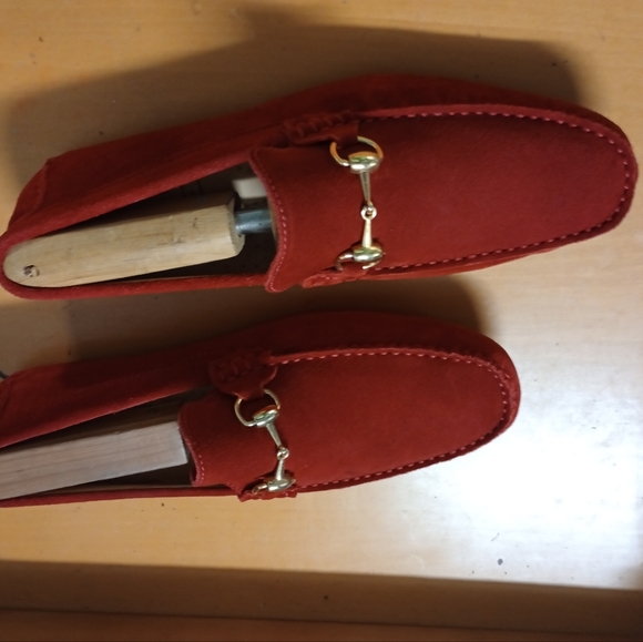 Mercanti Florentini Men's Suede Horsebits Red Driver Loafer Size 10M (29) - Picture 2 of 9